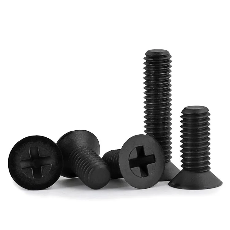 20-100pcs M2 M2.5 M3 M4 M5 M6 M8  Black Nylon(Plastic) Countersunk Philips Head Screws Bolts Length: 4~ 40mm