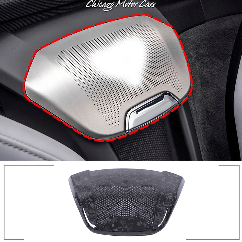 For Chevrolet Corvette C8 Stingray Z51 Z06 2020-24 Car Real Carbon Fiber Car Rear Row Seat Sound Speaker Cover Trim Accessories