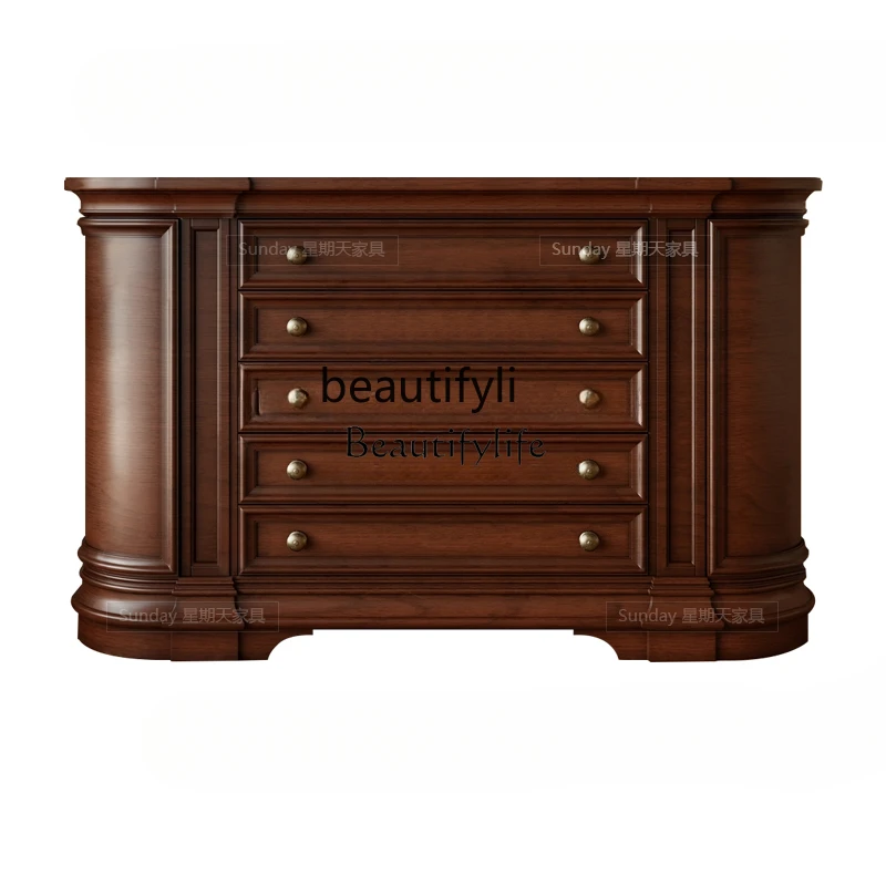 

American retro lockers, living room large-capacity porch cabinets, French cabinets with drawers can be customized