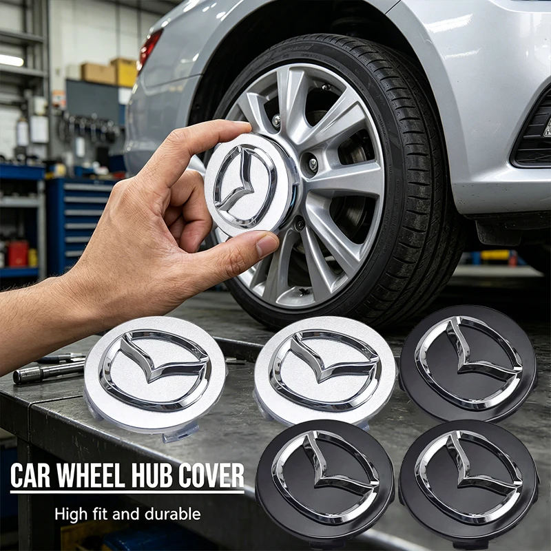 58mm Embossed Logo Rim Center Covers Wheel Center Hub Caps for Mazda MS SPEED CX60 CX50 3 Atenza Axela CX-3 CX-4 CX-5 CX7 CX8
