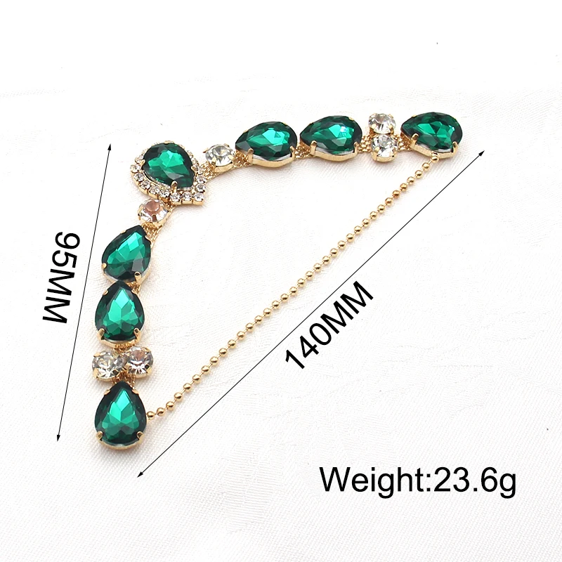 1pcs/lot 140mm Water Drop Diamond Rhinestone Chain Acrylic Bikini Buckle Diamond Clothing Hook for Women Beachwear Connector