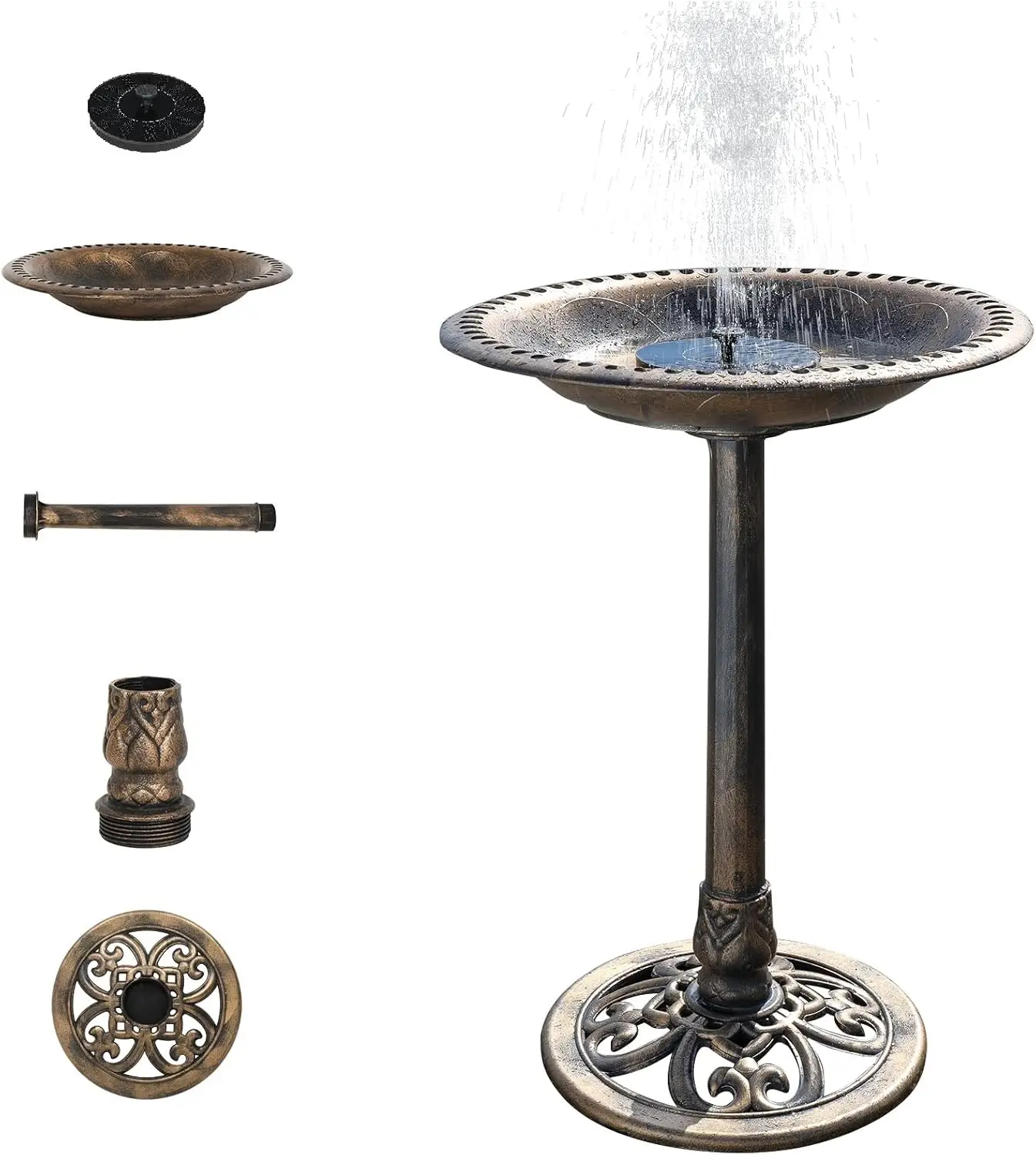 Garden Bird Bath Weather Resistant All Season Neutral