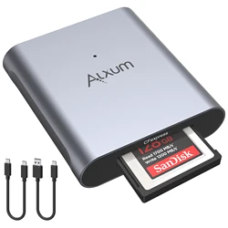 Adaptador de Memória Expressa Alxum-CF, Leitor de Cartão Tipo B, Cabo C ou USB A, Gen2, 10Gbps, Adequado para Laptop, Computador, Telefones