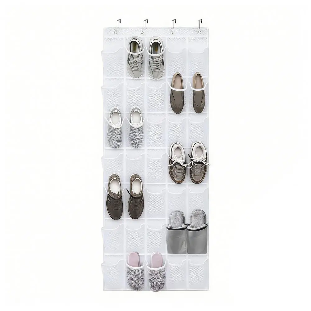 

Подвесной органайзер для обуви на дверь, дышащий, с 35 сетчатыми карманами для хранения обуви