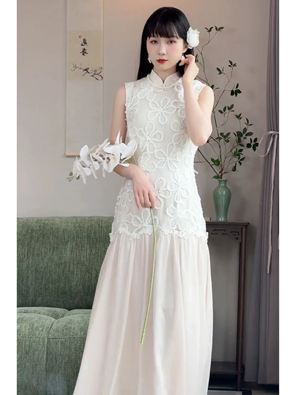 

New Chinese Sle Embroidered Qipao Dr Slimming Bodycon Skirt Waist Cinching Summer Faionable Gentle National Trend