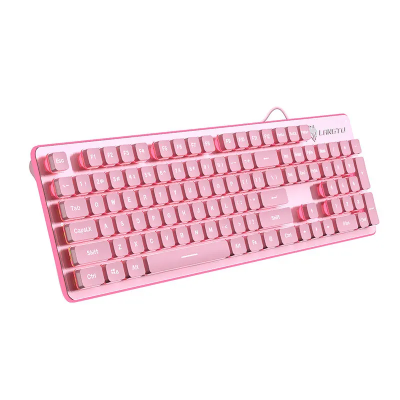 Imagem -04 - Pink Wired Design Ergonômico Teclado e Mouse com Retroiluminação Led Teclado para Jogos Ratos para pc Portátil Gamer 104 Chaves