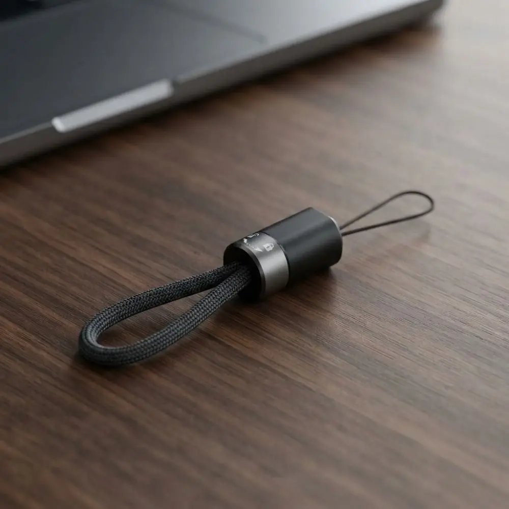 2 in 1 Lanyard Data Cable Fast Charging Phone lanyard Type C To Type C Cable Keychain Nylon Braided Data Transfer