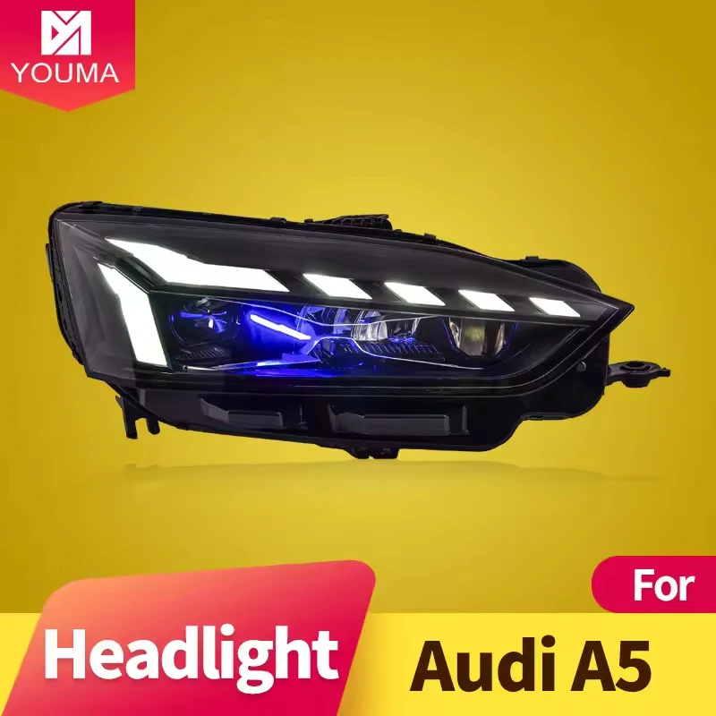 for Audi A5 2017-2020 LED Headlight Projector Dynamic Signal Car Lights for Lens Animation DRL Automotive Accessories