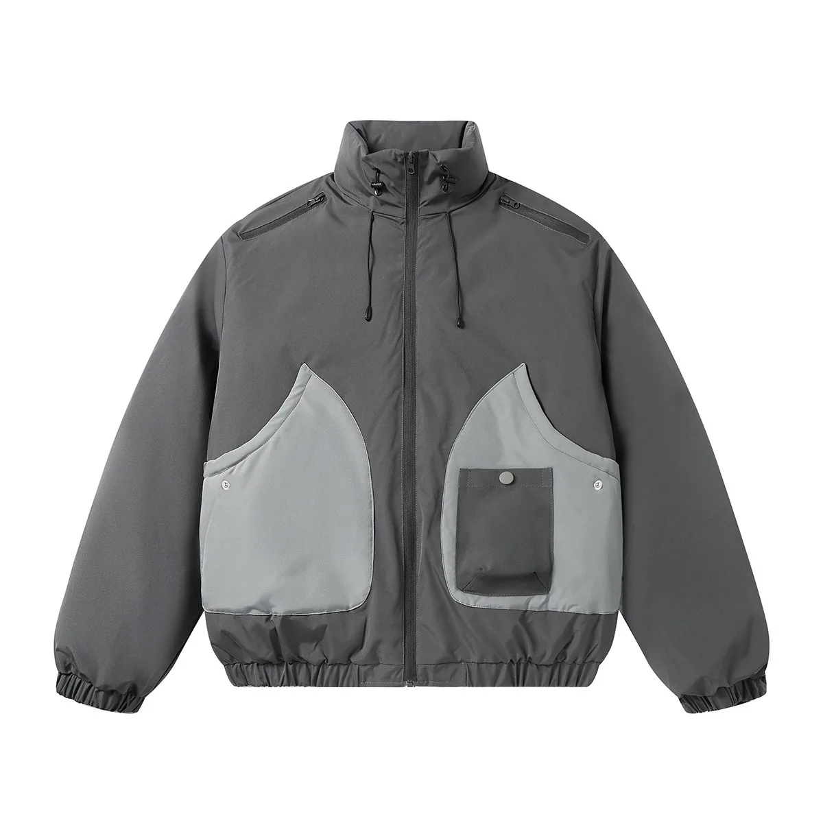 

Японская ретро американская зимняя мужская и женская хлопковая куртка с цветными блоками и карманами, пальто с воротником-стойкой