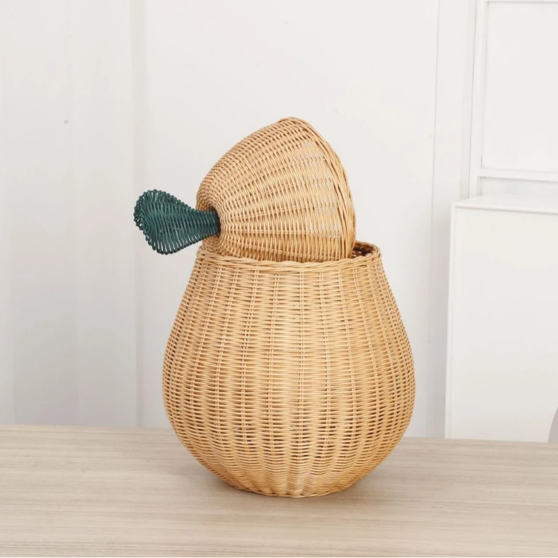 

ins hand-woven pear storage basket, dirty clothes basket