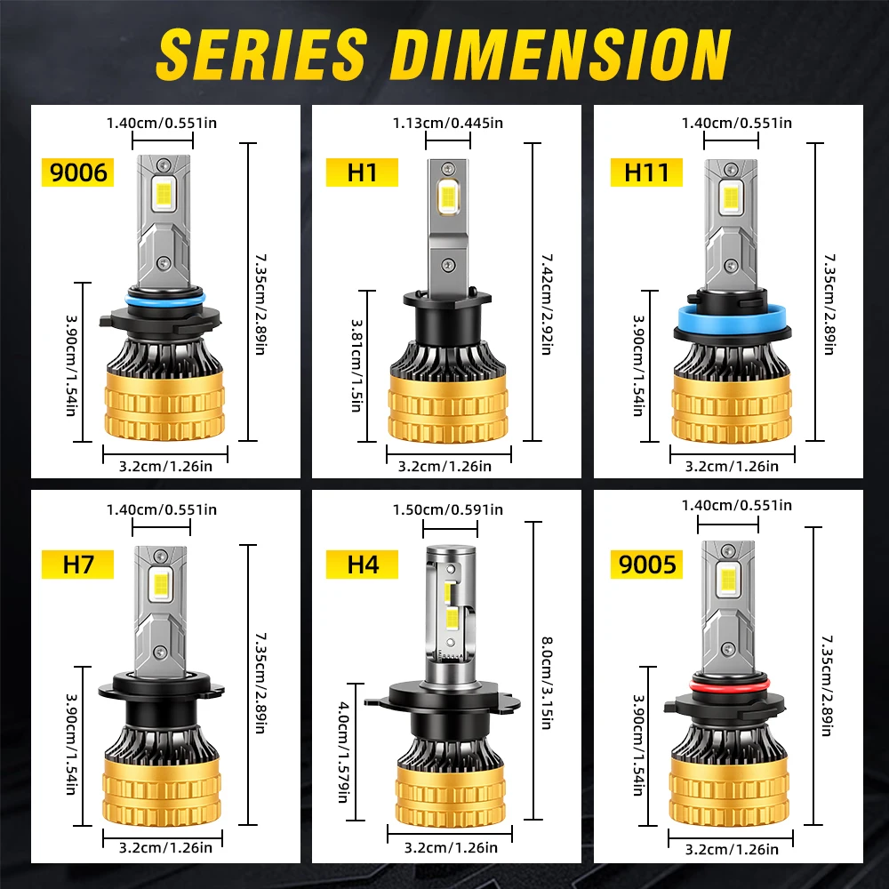 H4 Hi&Lo Beam LED CANBUS Bulb 150W 30000LM 1:1 Halogen Size LED 9005 9006 H11 H1 Headlights H7 Auto Diode Lamp 6000K Headlamps