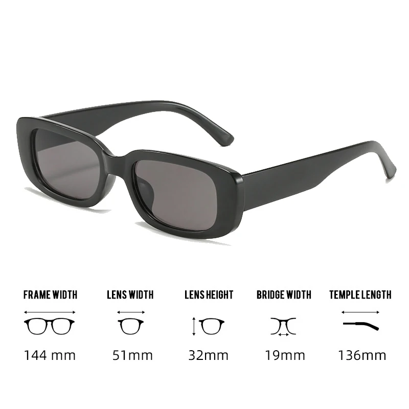 Gafas de sol polarizadas con montura cuadrada pequeña para miopía, protección UV, miopía, 1,0 ~-6,0