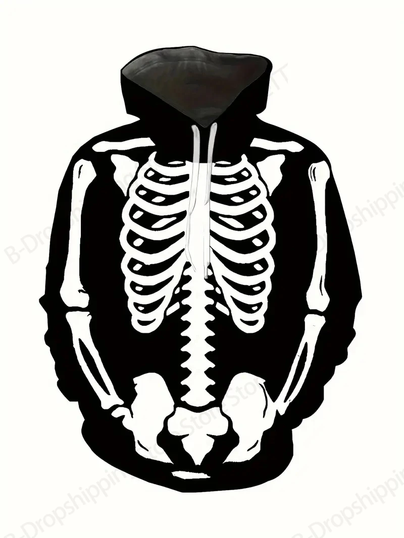 هالوين الجمجمة هوديس البلوز الرجال النساء موضة هوديس الهيكل العظمي ثلاثية الأبعاد طباعة رجالي هوديي المتضخم الملابس الخريف الشتاء جديد