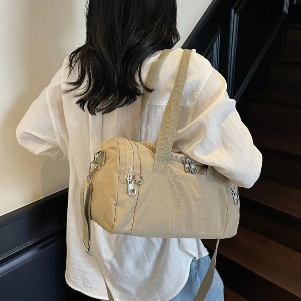 

Nylon Travel Duffel Bag Wet Dry Separation Crossbody Travel Luggage Bag Multi Pocket Portable Women's Fitness Handbag