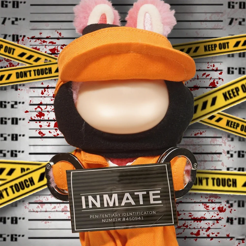 ﻿   15-17 سنتيمتر أفخم ملابس دمى البرتقال السجن نمط ازياء ل دمية صغيرة الملابس والاكسسوارات Keychain بها بنفسك المفاتيح قلادة ديكور