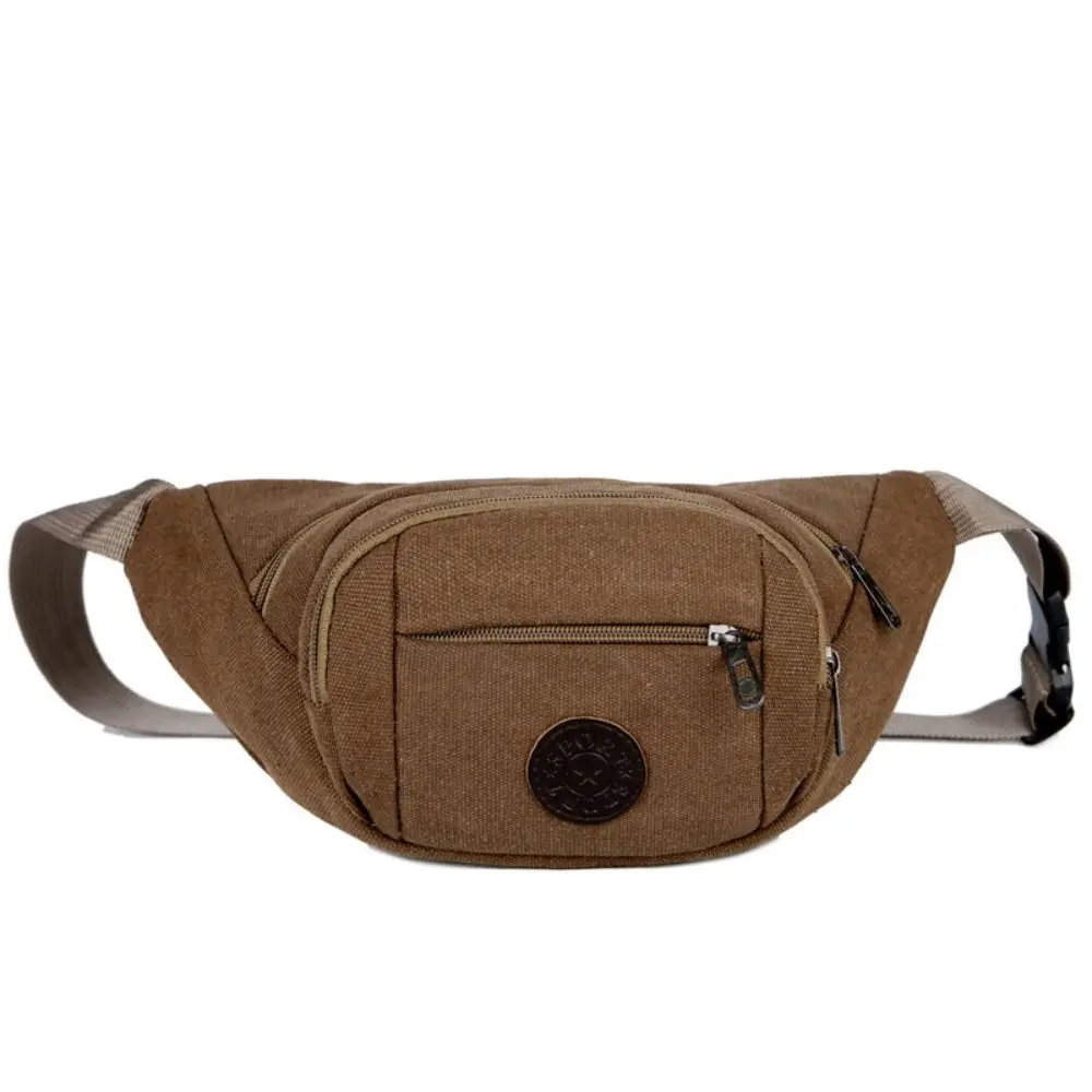 Fashion Canvas Men's Waist Bag Retro Fanny Pack Chest Bag Travel Purse Phone Pouch Waist Pack Male Outdoor Activities