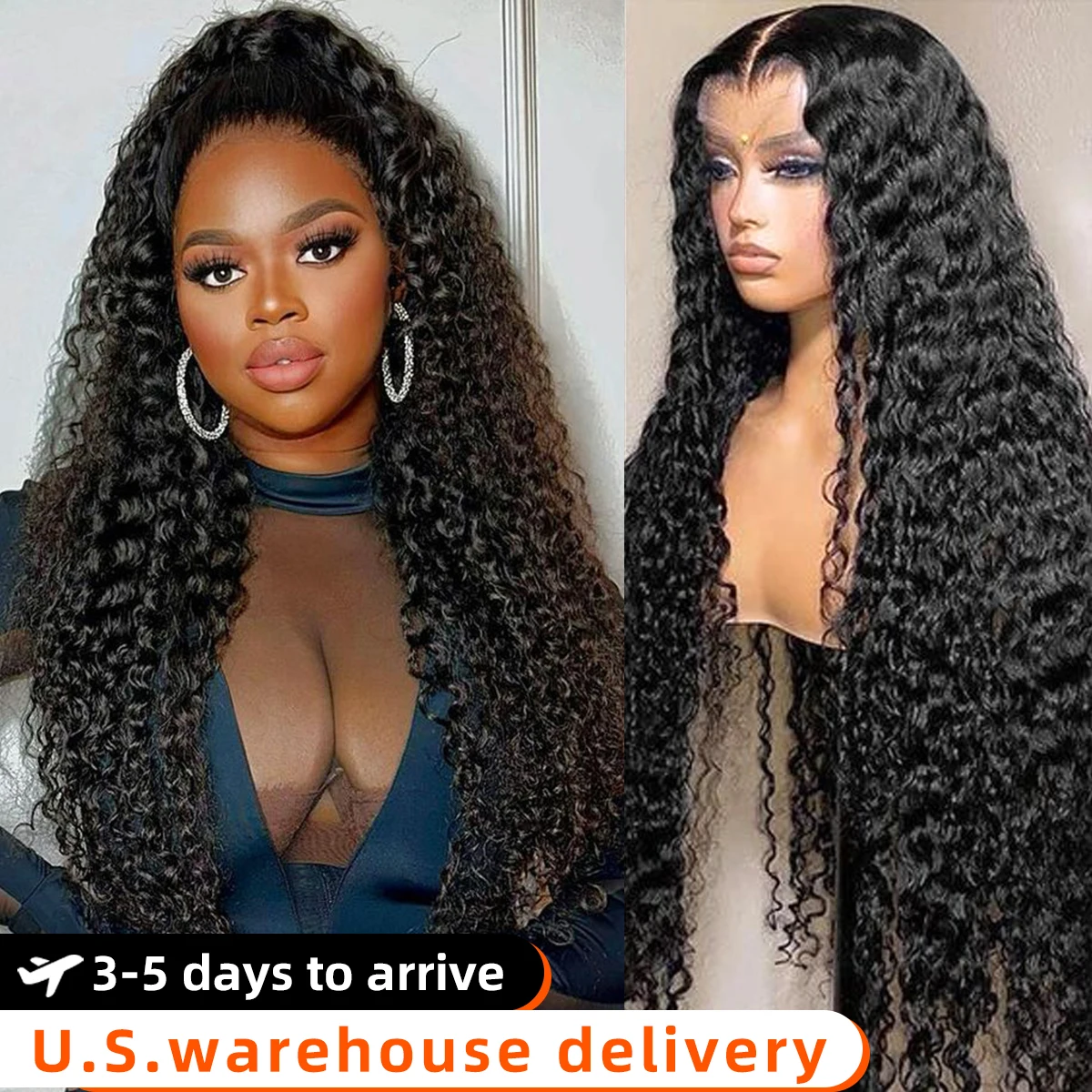 High Density 32 Inch Deep Wave 13x4 HD Transparent Lace Frontal Wigs Human Hair Water Curly Lace Wig 13x6 For Women Bling Hair