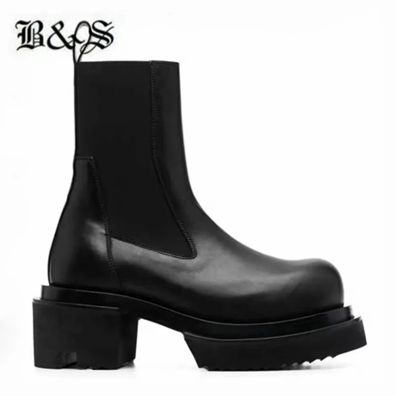 

Black& Street New Season Catwalk Exclusive Thick Sole High Top Chelsea Boots