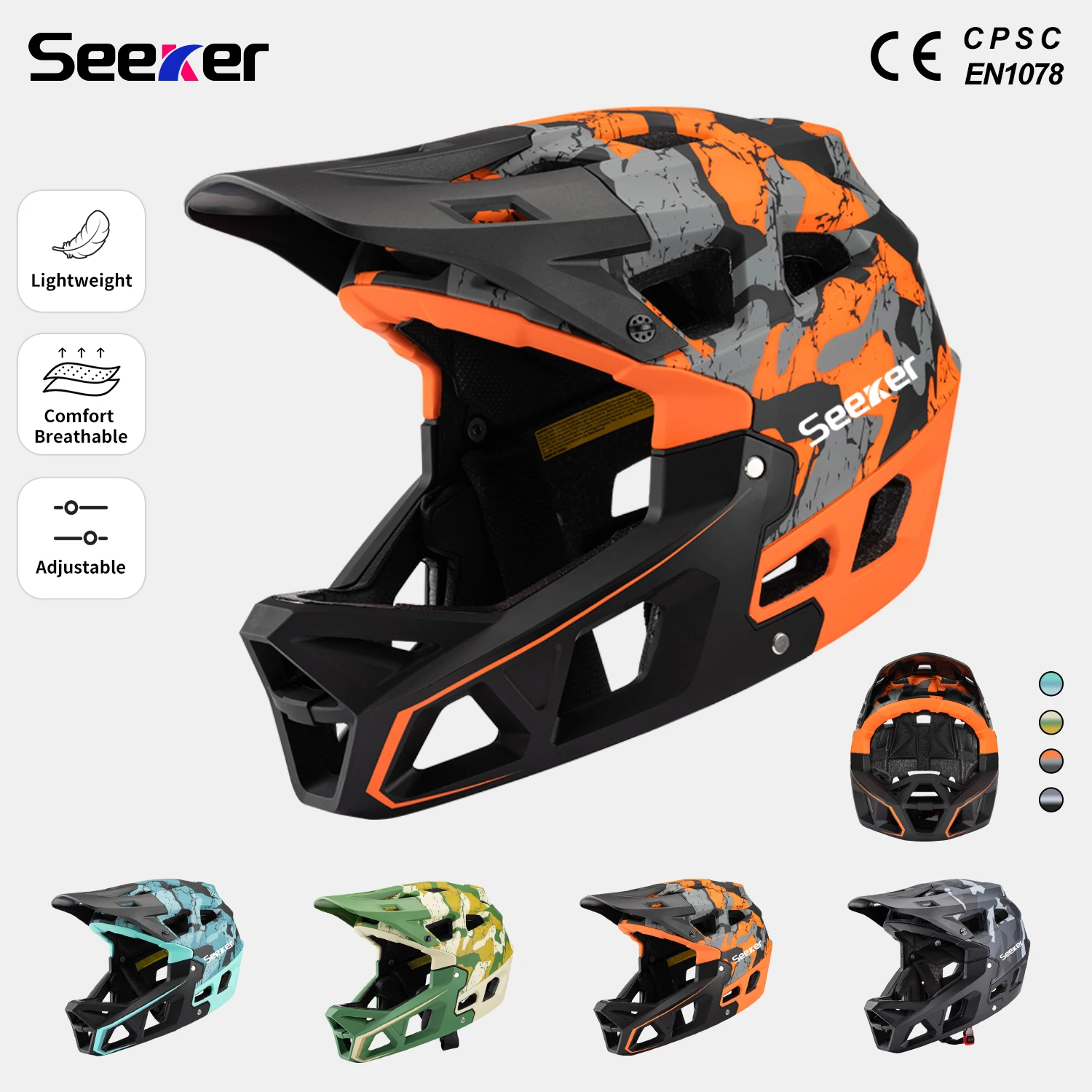

Seeker MTB adult Helmet Outdoor Off-road Helmet Racing Downhill Men Women Camouflage Full Helmet Bicycle Riding Safety Helmets