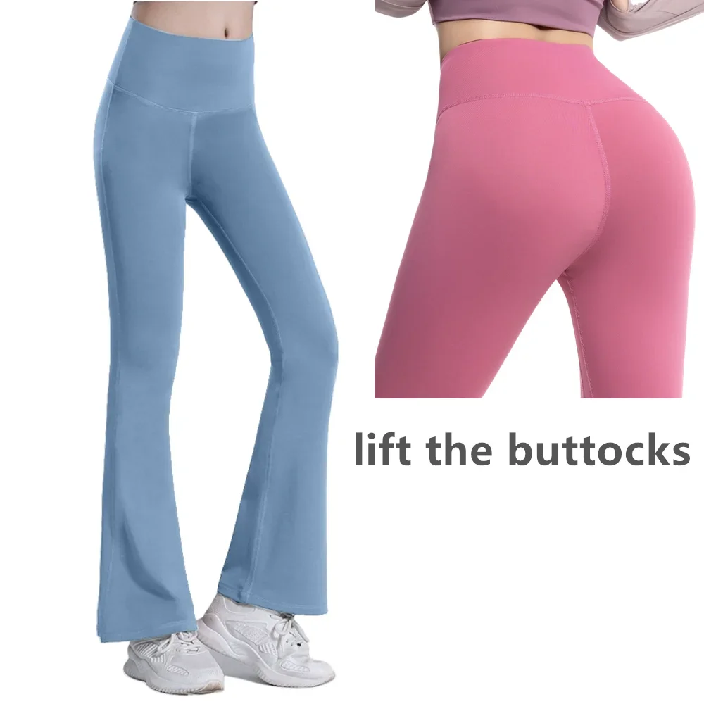 Women's High Gymshark Stretch Bootcut Leggings SlimmingTummy Control Design FitnessLeggings Running Pants High ElasticYoga Pants
