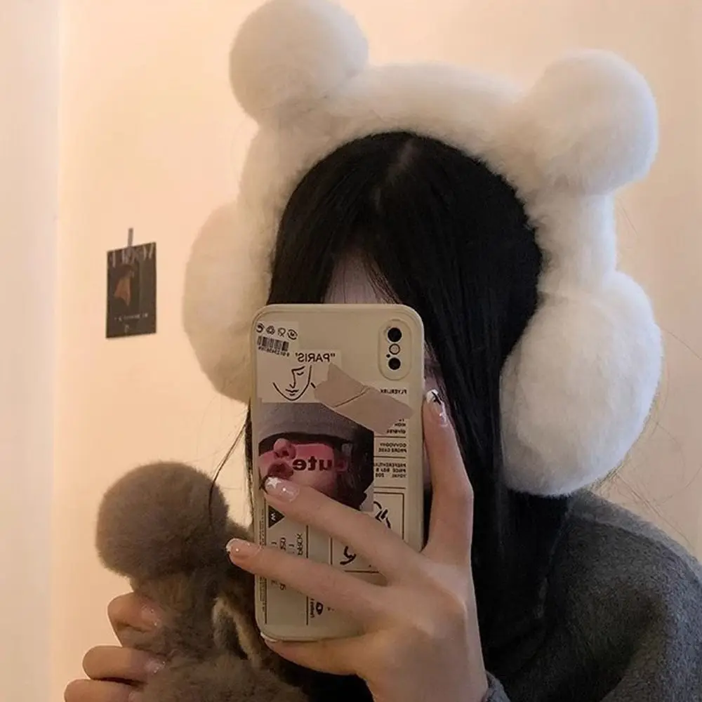 

Модные наушники с медвежьими ушками, незамерзающие складные наушники, утолщенные теплые зимние наушники для женщин и девочек