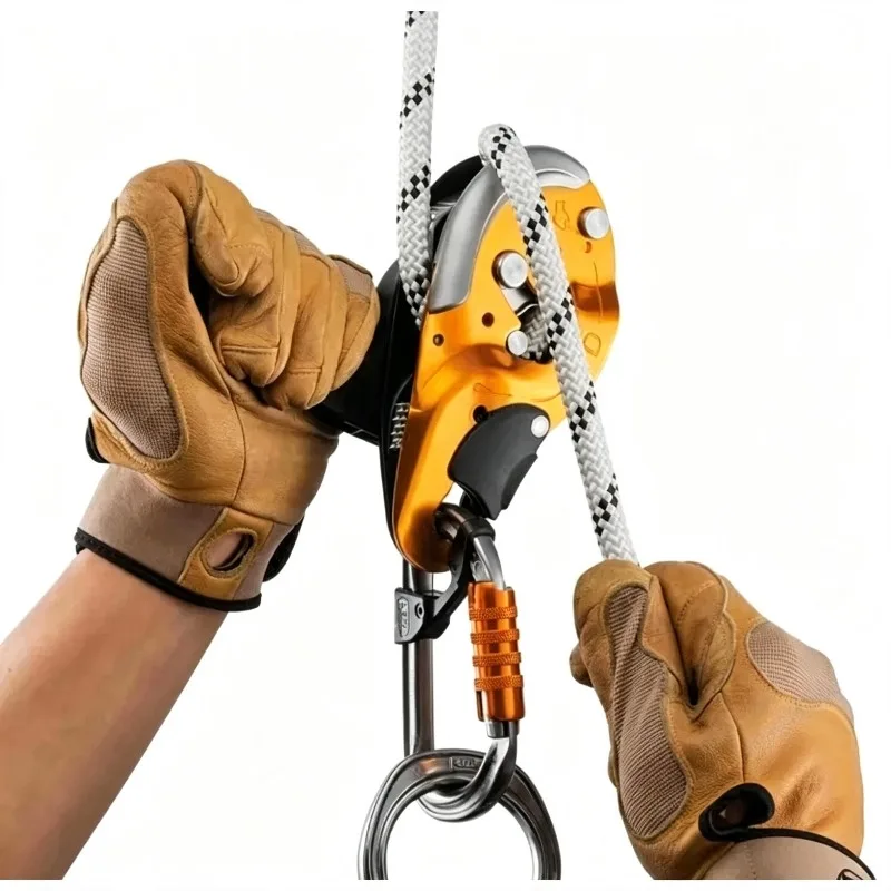 Self-Locking Descender Automatic Fall Arrest Device for Climbing Mountaineering Equipment