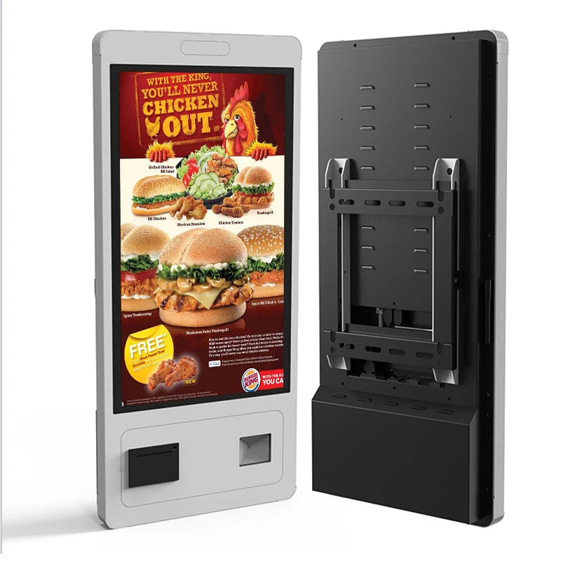 Fast Food 21.5 24 32 Inch Touch Screen POS Wall Mount Self-checkout Machine Restaurant Self-service Payment Ordering Kiosk