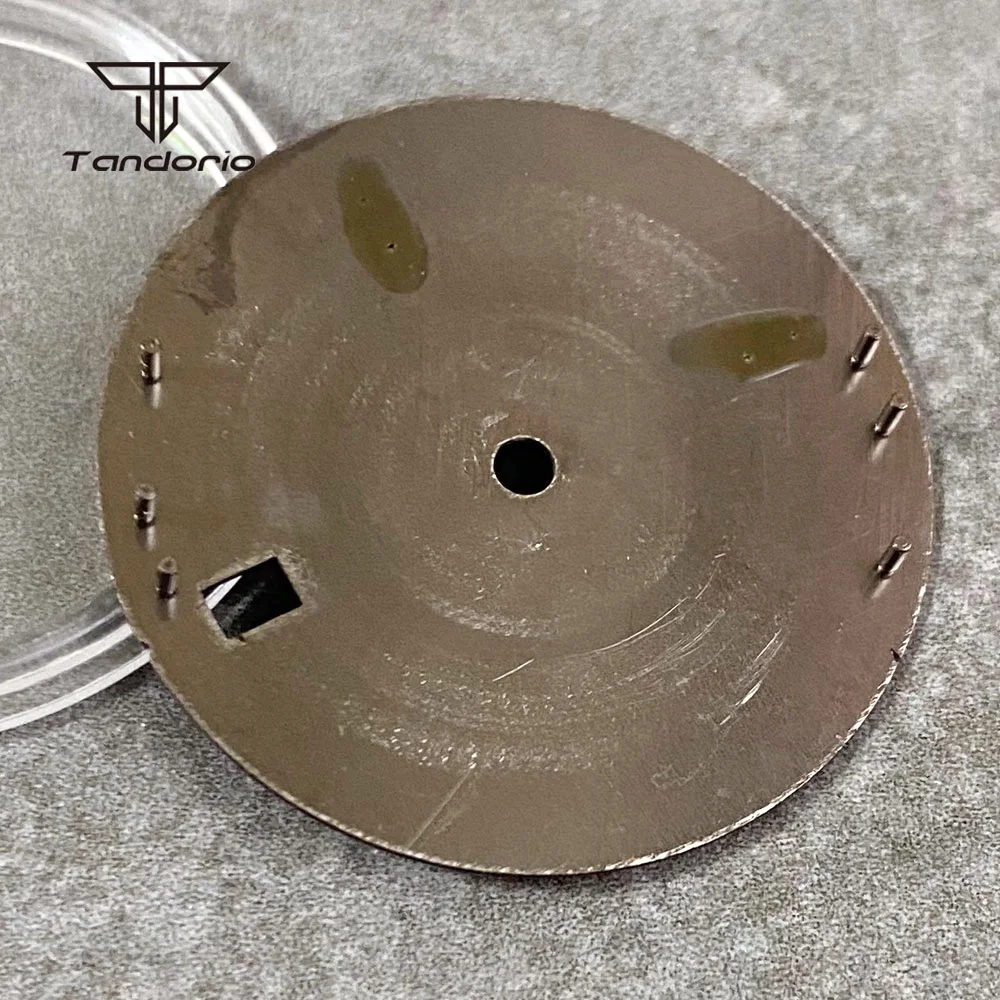 29 มม.สีเทา Sunburst นาฬิกา Dial Face Fit NH35 สีเขียวโรมันเครื่องหมายวันที่หน้าต่างมือชุดผู้ชายนาฬิกาอัตโนมัติ Mod อุปกรณ์เสริม