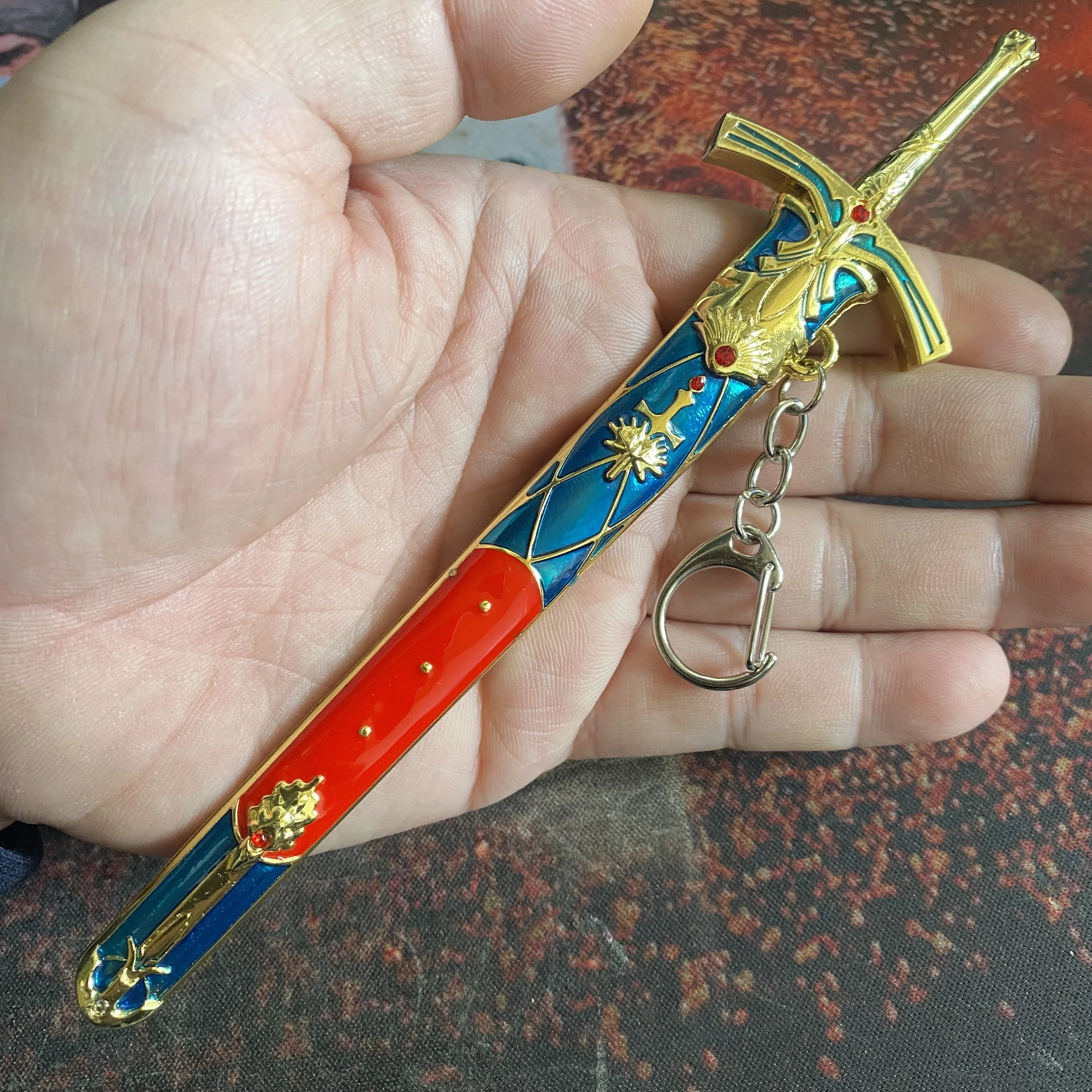 1/6 Mini Katana Weapon Fate The Sword in the Stone Caliburn 17cm/6.7in Cosplay Sword Model Key Chain Ring Gift