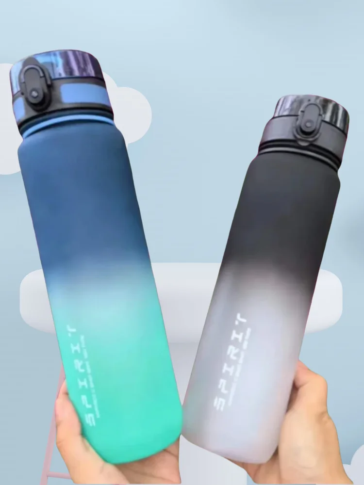 500ML/1000ML Große Kapazität Sport Wasser Flasche Motivation Auslaufsicher Tragbare Wiederverwendbare Kunststoff Tassen Outdoor Reise gym Krüge