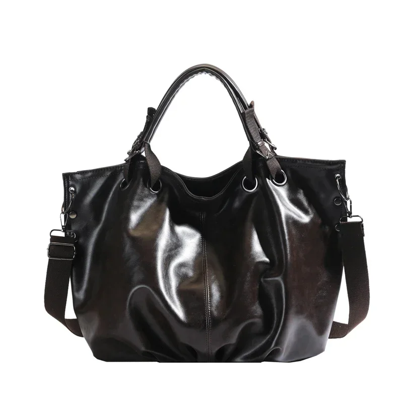 سوبر كول سعة كبيرة لامعة بولي PU حقائب اليد الصلبة سستة تخفيف بسيط موضة حقائب كتف متعددة الاستخدامات للنساء 2026 رائجة البيع #6