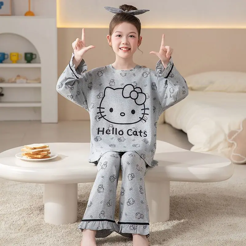 

Kawaii Hello Kitty Hangyodon Sanrio Students Cute Cartoon Comfortable Warm Pajamas Children Home Clothes Pants Gift for Kids