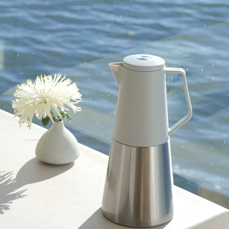 

Nordic Stainless Steel Large Capacity Vacuum Hot Water Kettle for Home Office Dorm with Handle Thermos Flask Silver Best