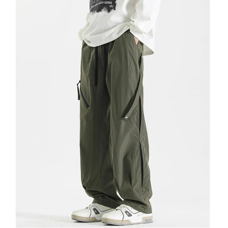 Men Clothing Trendy High Street Harajuku Streetwear Outdoor Cargo Pants Male Casual Loose Pocket Straight Trousers Pantalones5XL