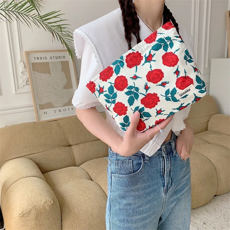 Fashion Flower Travel Zipper Makeup Handbags Cosmetic Lipstick Portable Storage Bag Women Wallet Organizer Pouch Pencil Case Bag