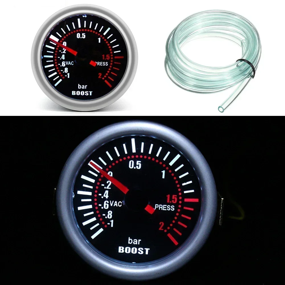 

1 комплект, автомобильный 2 "52 мм, светодиодный указатель, датчик давления турбонаддува-1 ~ 2 бара, автомобильный вакуумметр, черные детали интерьера