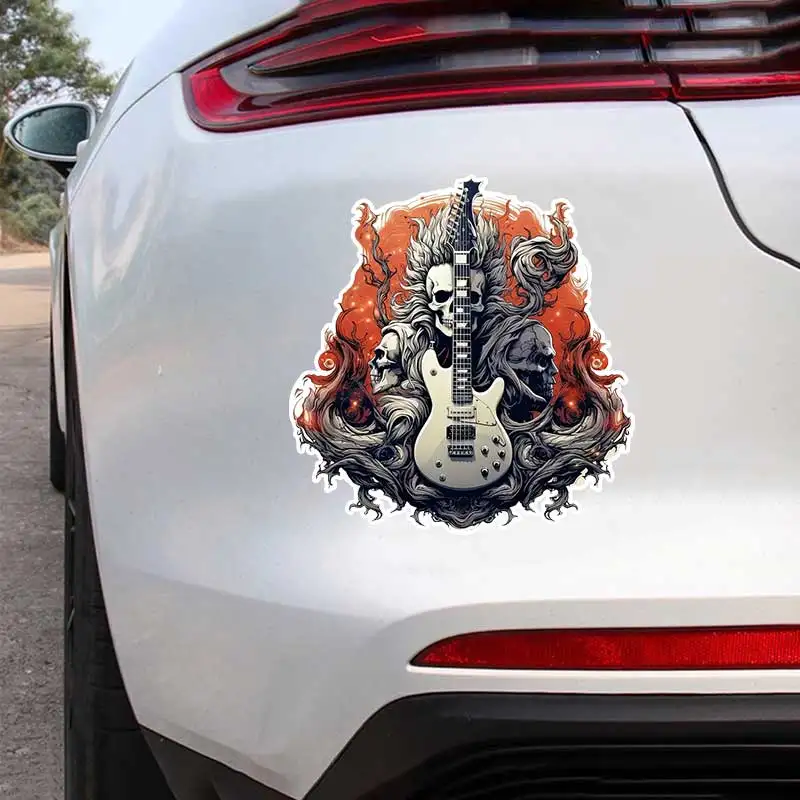 Punk Rock Skeleton Car Sticker Vinyl Decal Waterproof Rear Window Motorcycle Camper Bumper Truck Laptop Decoration SH1643