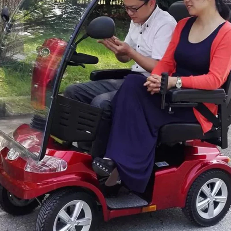 

Four-wheeled electric vehicle for the elderly 4034 Elderly disabled person with shed Double elevator scooter