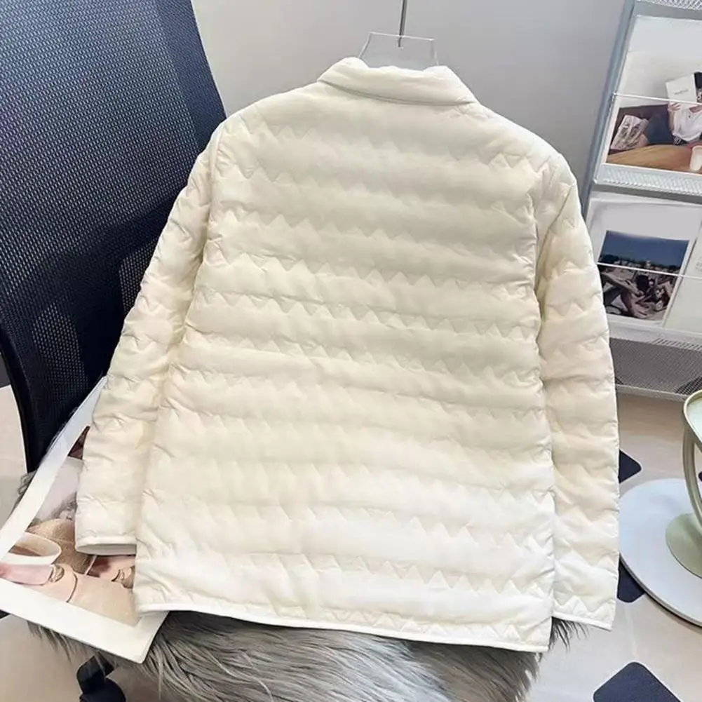 Women Coat Polyester Women’s Quilted Down Jacket Lightweight Puffer Coat with Pockets Long Sleeve Winter Outerwear Stylish