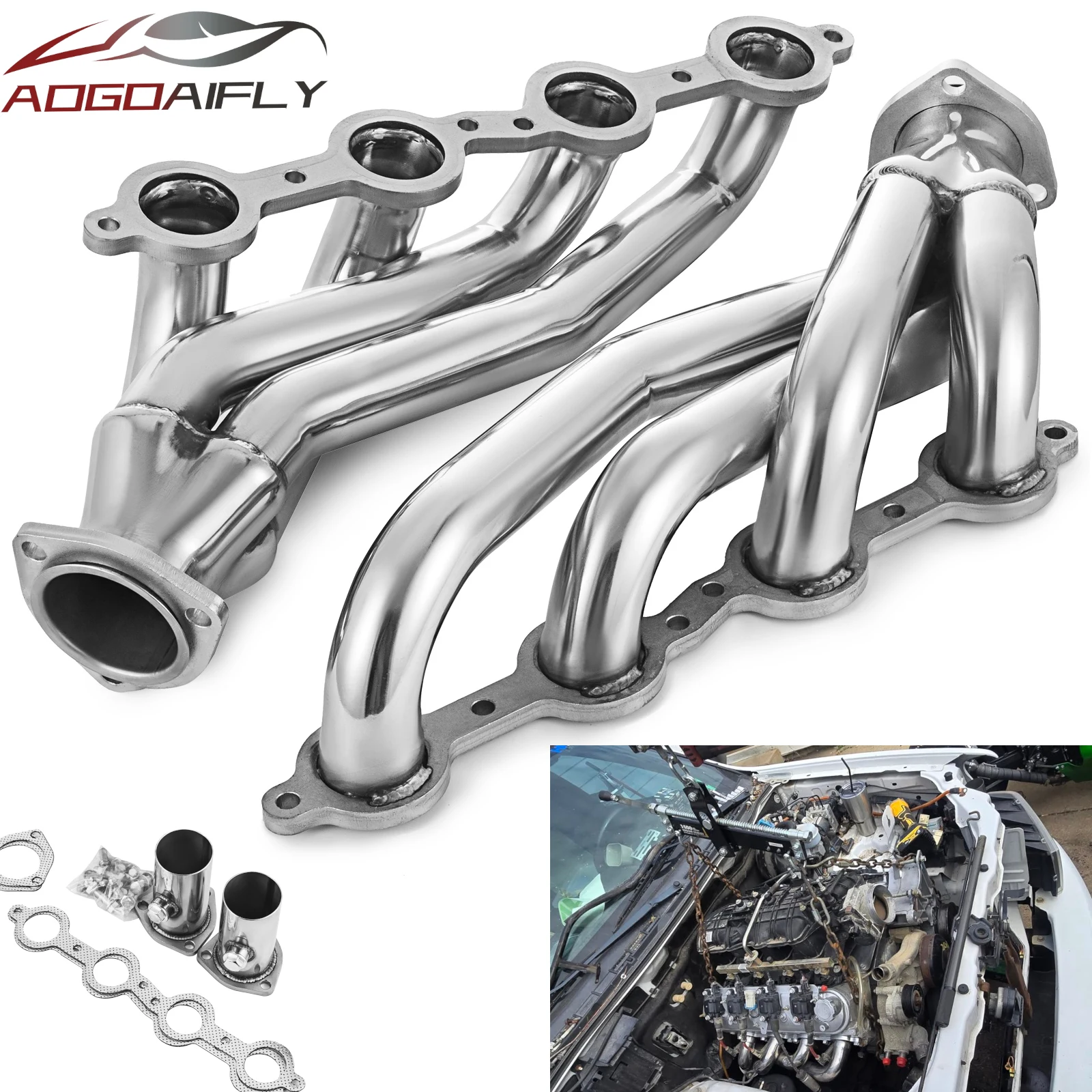 Suministro de fábrica: Colector de escape para Chevy LS LS2 LS3 LS6 LS7 Shorty Chevelle Camaro LS1 LS2 LS3 LS6 LS7 4.8L 5.3L 5.7L 6.0L 6.2L