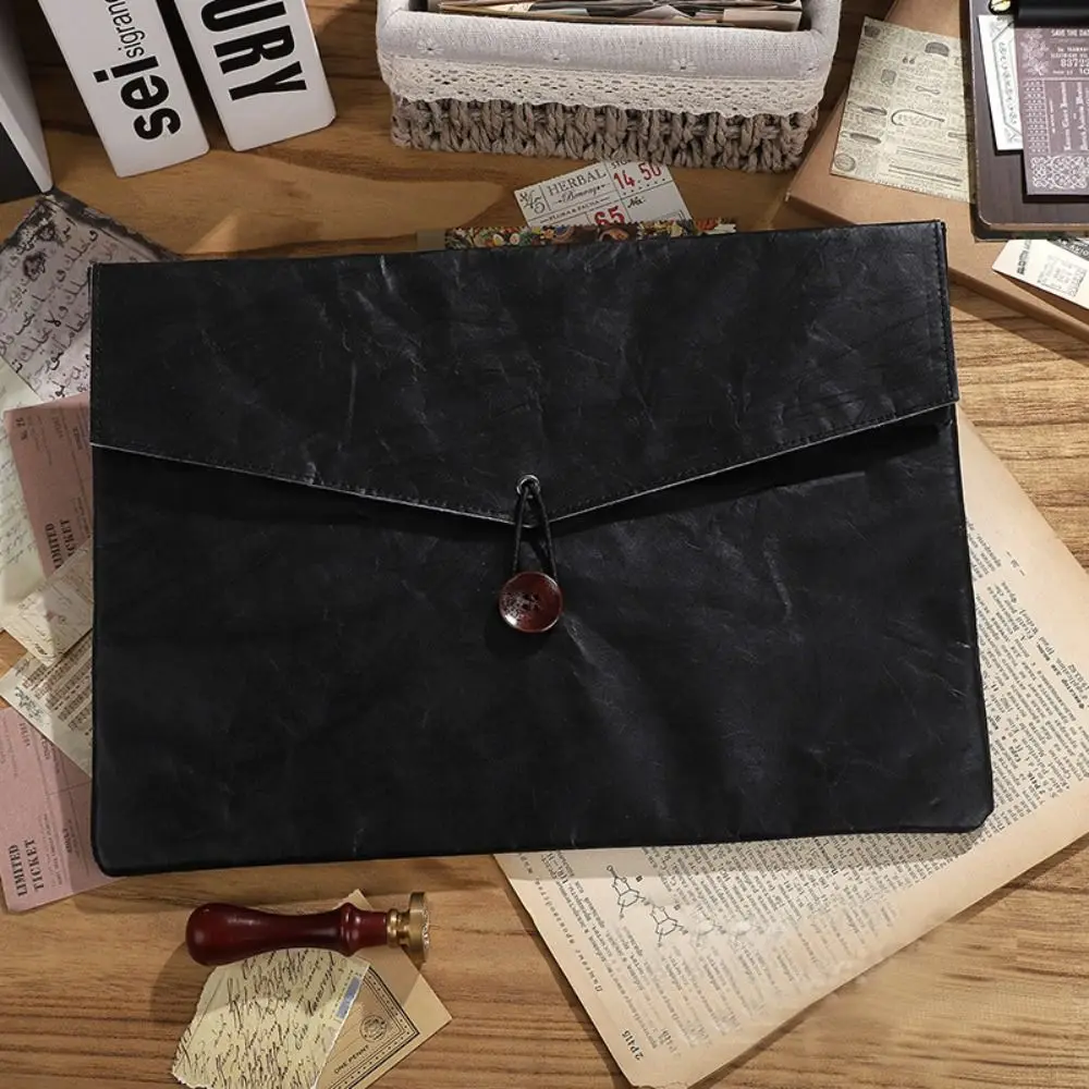 DuPont Paper File Handheld Bag Waterproof Vintage Business Briefcase Dustproof Solid Color File Storage Bag Utility Pouch