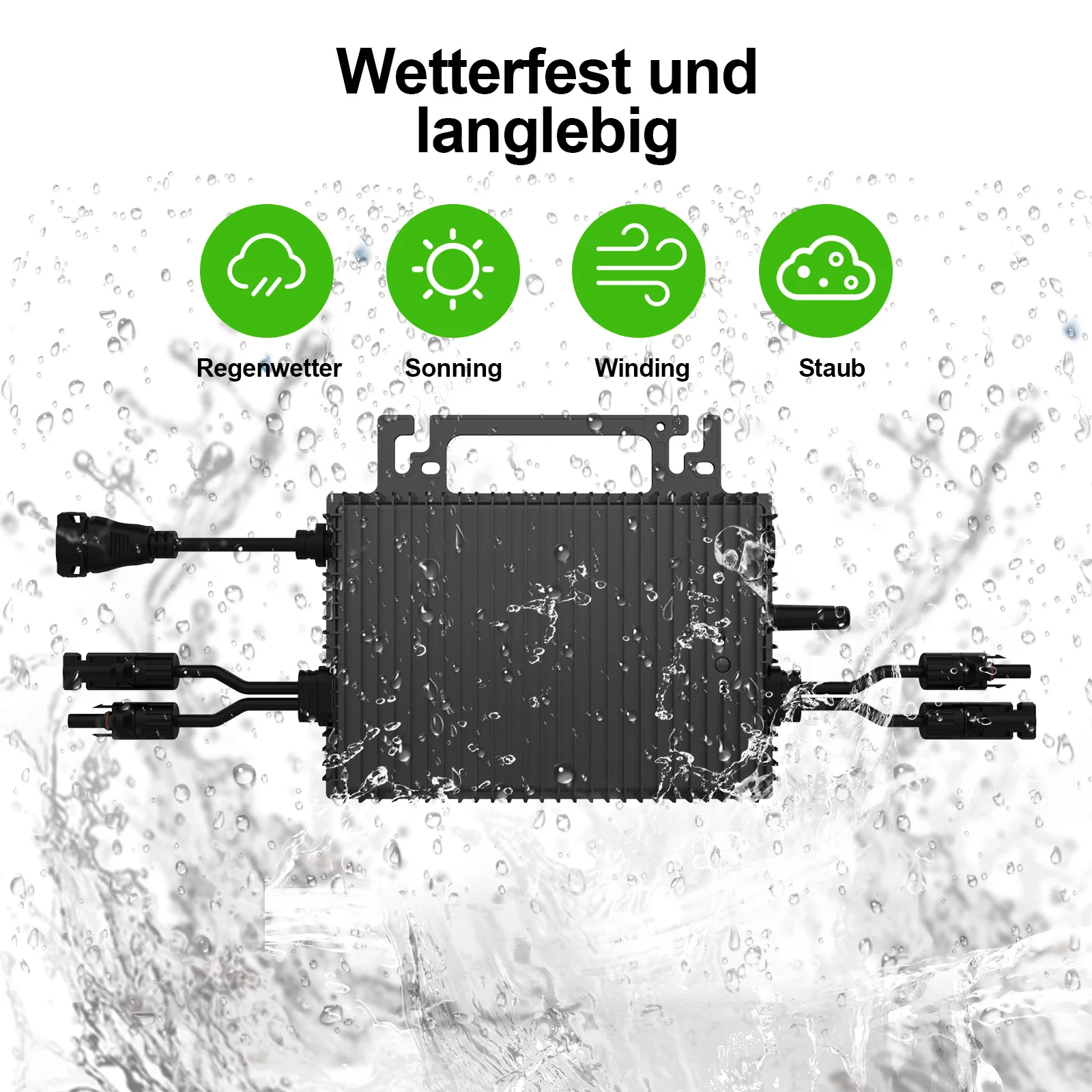 1200W Anti-Rückfluss-Mikro-Wechselrichter, Solar-Wechselrichter mit WLAN, IP67 wasserdicht, Balkon-Kraftwerk, MPPT App-Steuerung Plug & Play – Detail 3