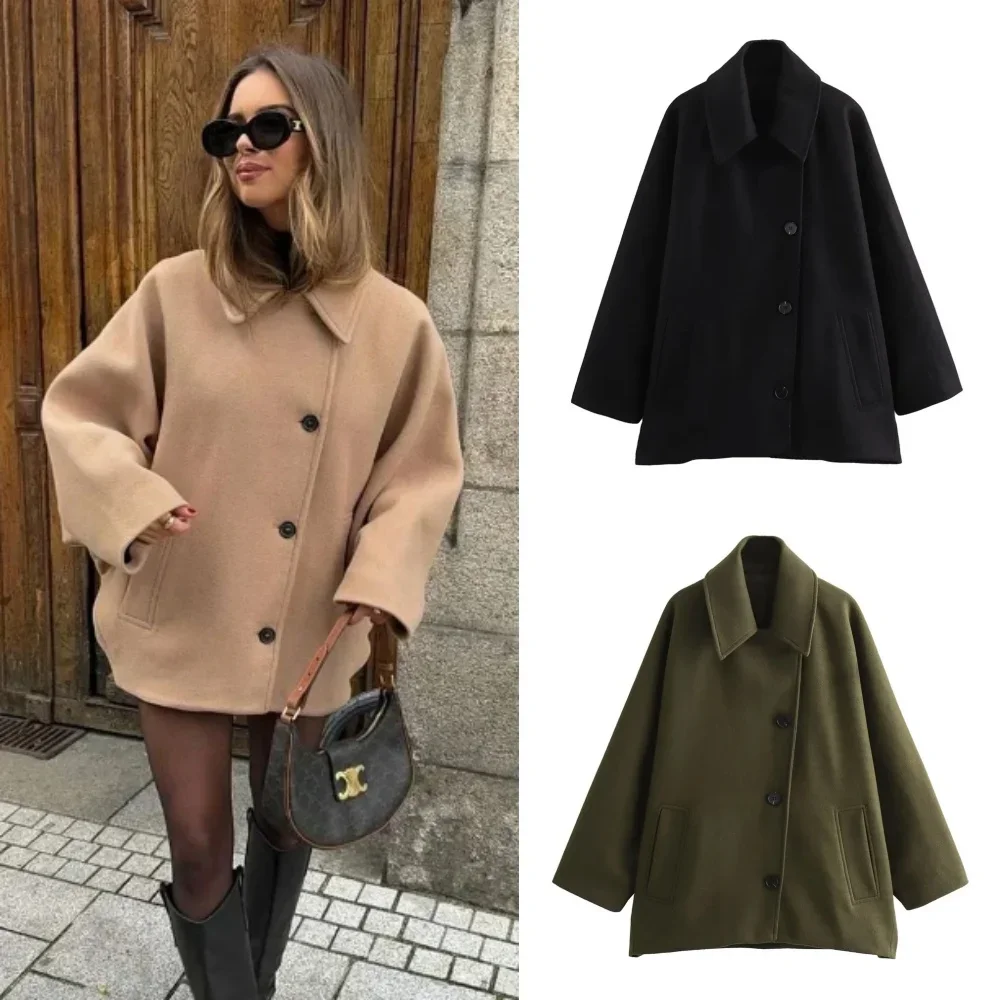 Mode reversjas voor dames herfst en winter lange mouw enkele rij knopen zakjas vrouwelijke high street chic trenchcoat