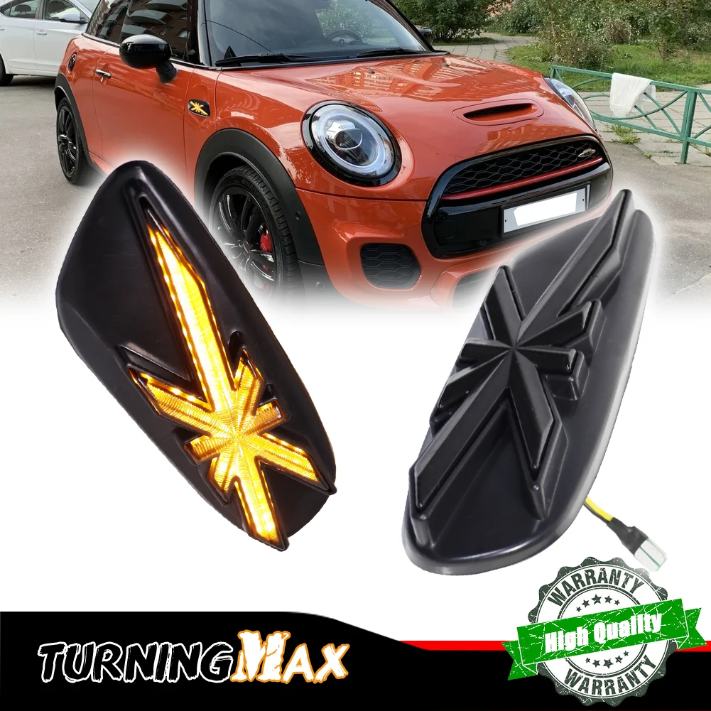 

2 шт. дымчатые линзы Union Jack Янтарные светодиодные боковые габаритные фонари на крыле для 14-up Mini Cooper F55 F56 F57