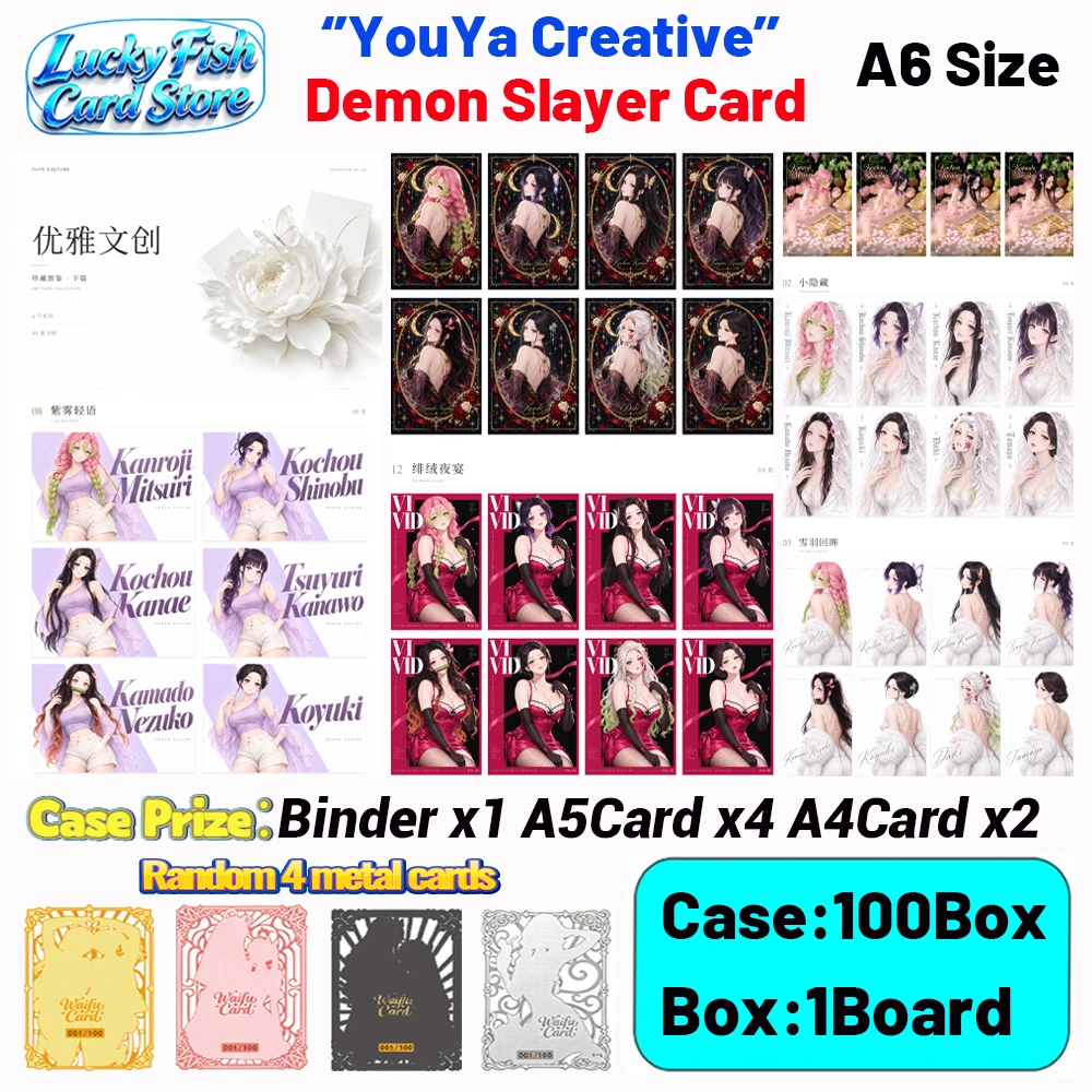 Wholesale 2026 New YouYa Creative Studio Demon Slayer Cards A6 Size Boards Anime Collectibles Character Fan Gifts