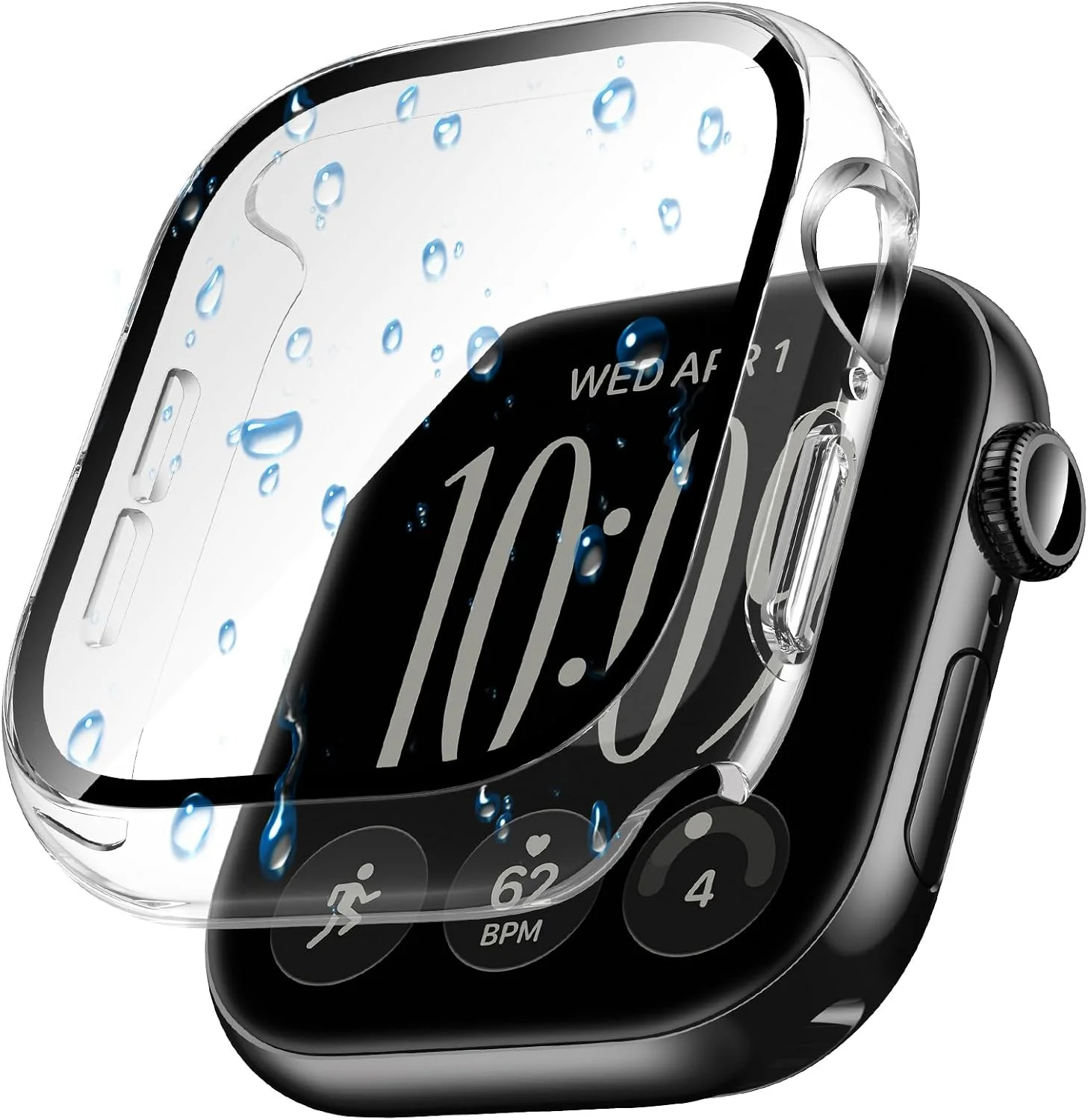 Glass+Case For Apple Watch 12 42mm 46mm Screen Protector Hard PC Bumper Tempered Glass For IWatch Series 12 42/46mm Accessories