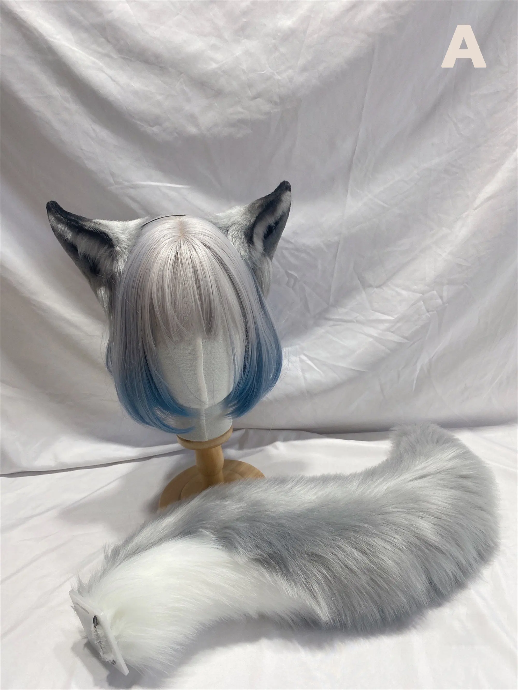 Handmade Fox Ears Tail Set Fluffy Faux Fur, Fox Ears Headband Fox Tail Fur Party Cosplay Arctic Fox Halloween Costume