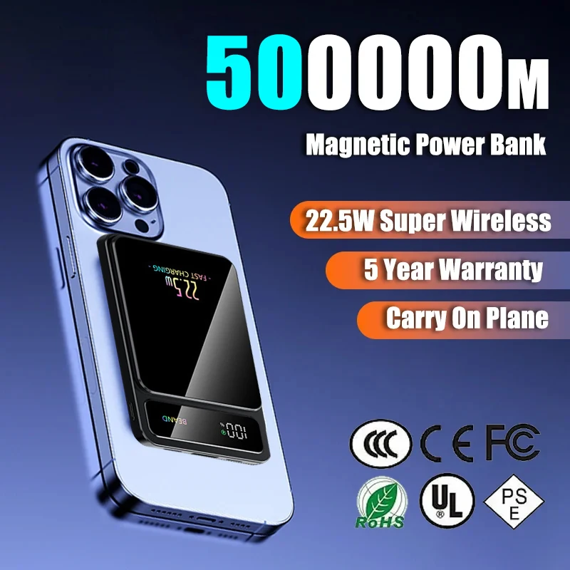 100000mAh Wireless Magnetic Charger Power Bank Magsafe Super Fast Charging Portable External Battery Suitable For Iphone15 16