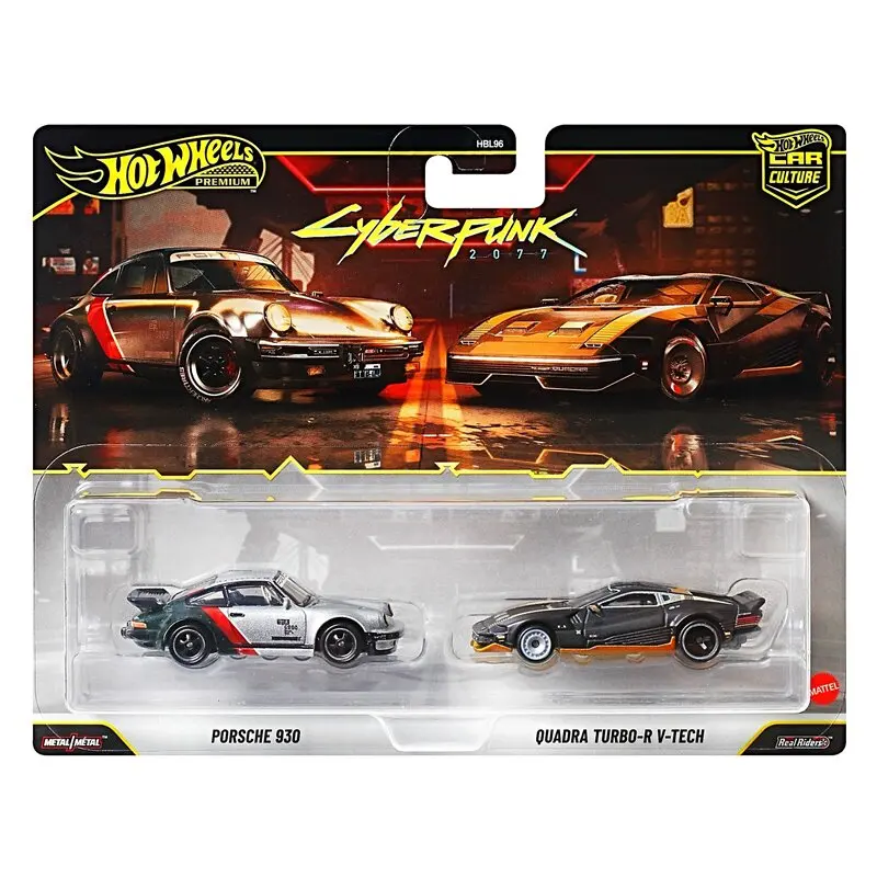 Hot Wheels HBL96-Y 2-Pack Series 1:64 Diecast Car, McLaren P1/F1 GTR Cyberpunk 2077 Porsche 930 Quadra V-Tech Mercury Plymouth