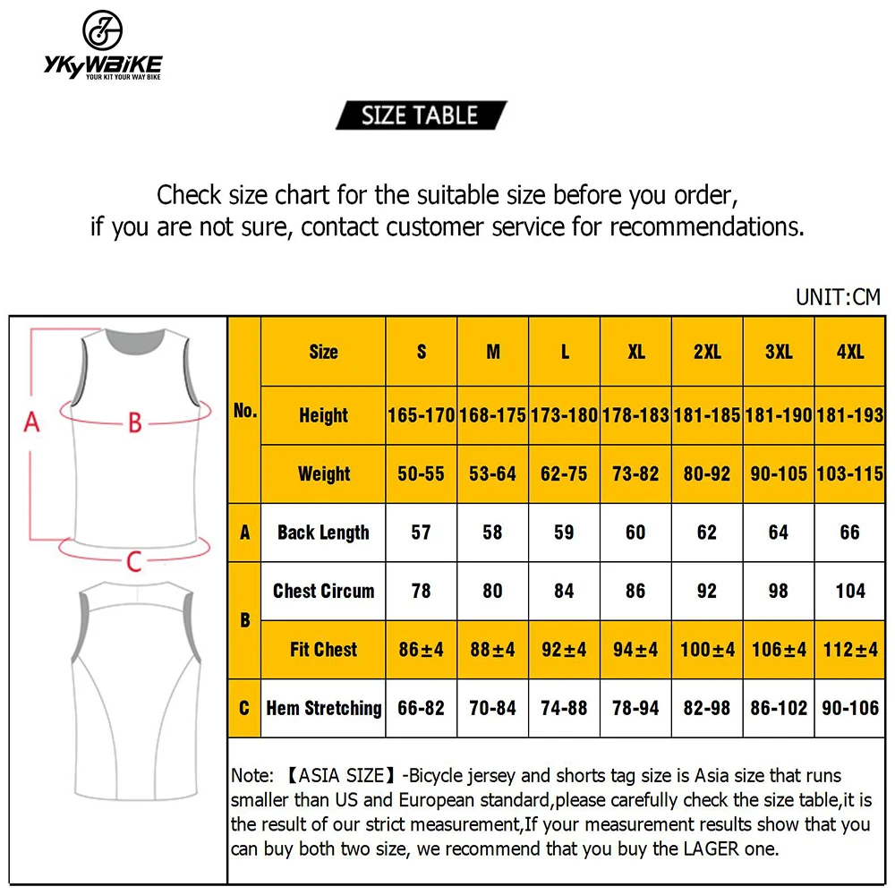YKYWBIKE Mode Männer Radfahren Jersey Radfahren Weste MTB Rennrad Fahrrad Weste Mesh Unterwäsche Radfahren Basis Schichten Kleidung – Detail 9